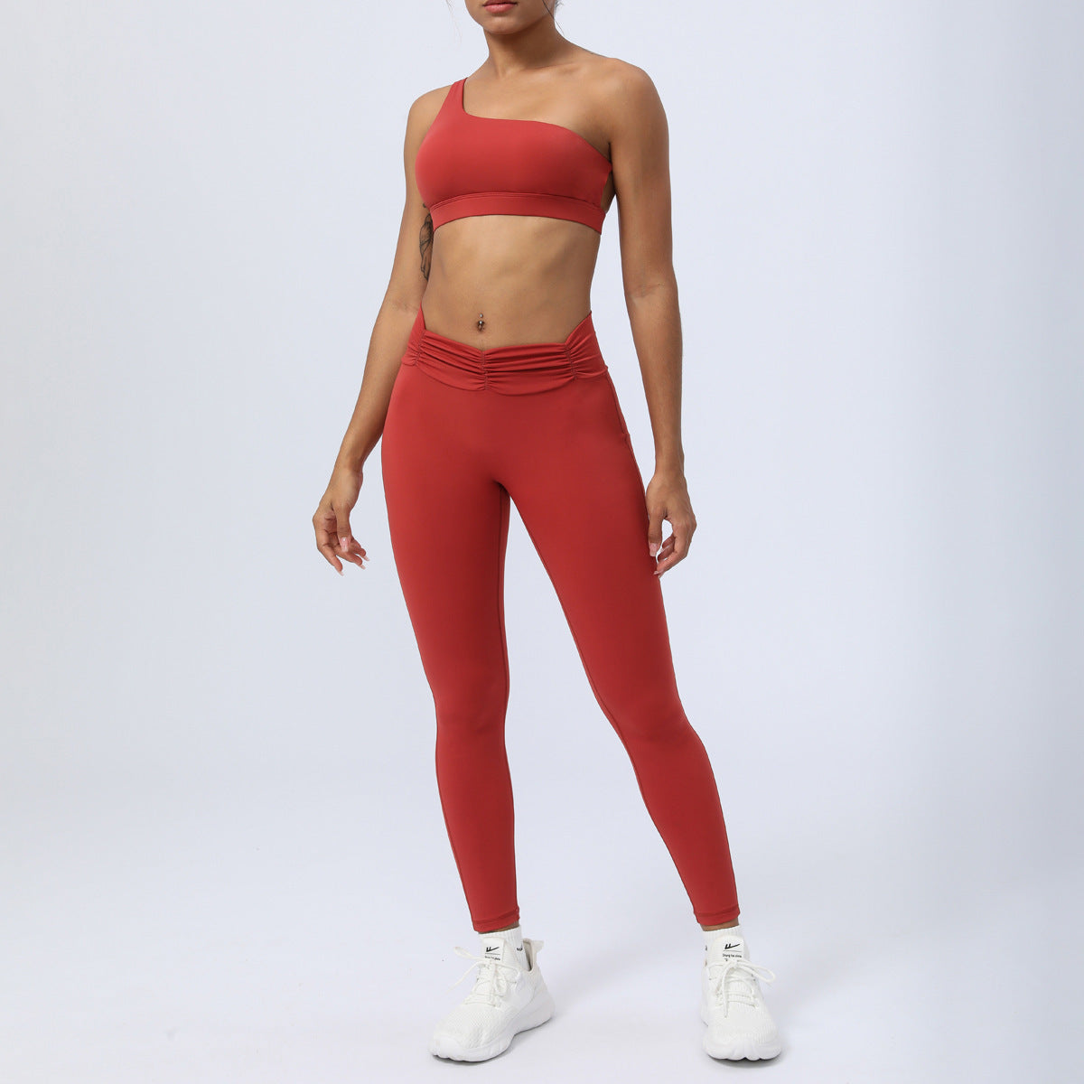 Women's Fitness Running Sports Pleated Yoga Clothes Suit