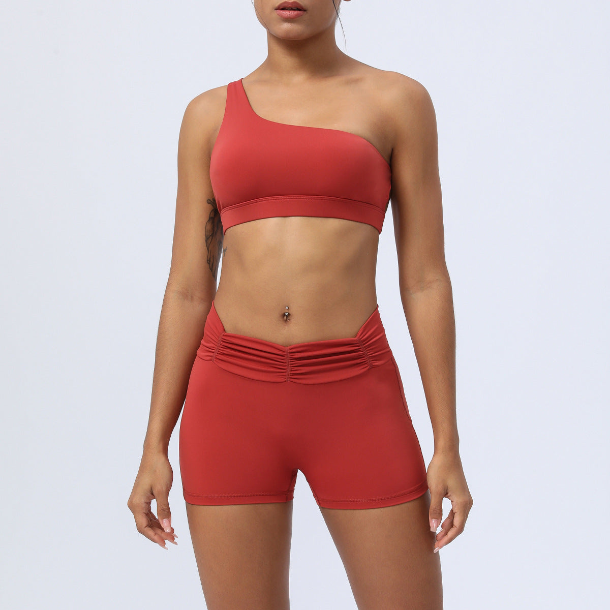 Women's Fitness Running Sports Pleated Yoga Clothes Suit