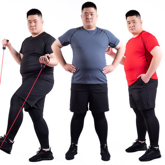 high elastic quick-drying clothes plus size fitness suit for men