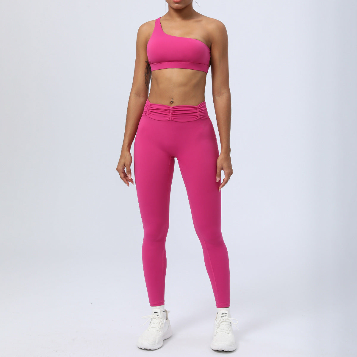 Women's Fitness Running Sports Pleated Yoga Clothes Suit