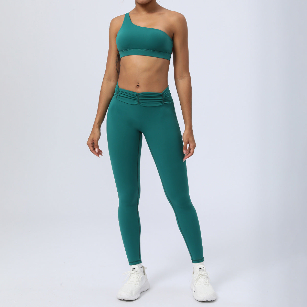 Women's Fitness Running Sports Pleated Yoga Clothes Suit